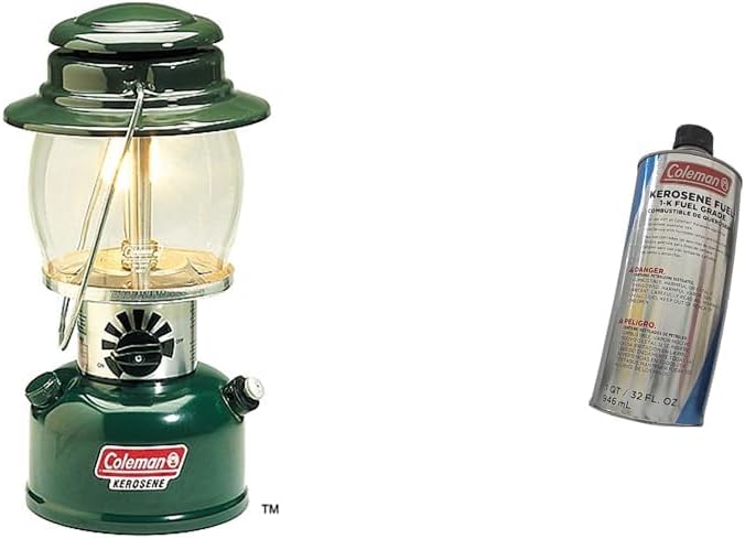 Coleman 700 Lumens Kerosene Lantern with Adjustable Brightness & Carry Handle, Great for Camping, Hunting, Emergencies, Power Outages, & More, Cost-Efficient Fueled Lantern