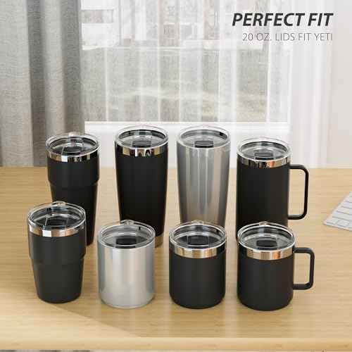 20 oz Tumbler Lid for YETI, Replacement Lid for YETI 20oz Tumbler & 10 oz Lowball, 10 oz Mug, Magnetic Spill Proof Cup Covers with Slide Switch, BPA Free (1 Pack)