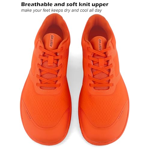 Men's Wide Zero Drop Cross Trainer Shoes - Fluorescent Orange, 11