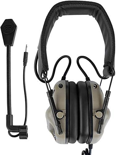 ATAIRSOFT Tactical Headset Wargame Hunting Headphone Without Noise Cancellation Function (Black)