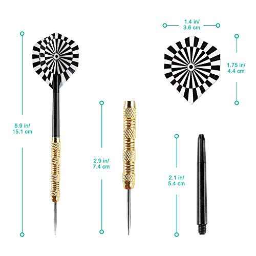 Accmor Metal Tip Darts, Steel Tip Darts, Professional Metal Darts, Darts Metal Tip Set, Metal Darts for Dartboard