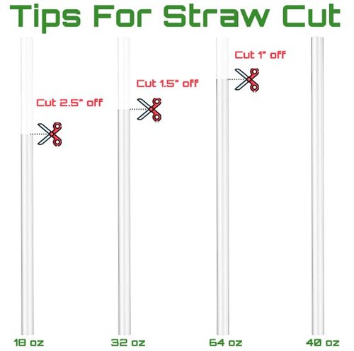 Hydro Flask Straw Replacement, 6 Pack - Compatible with 32 oz, 40 oz, 64 oz Bottles