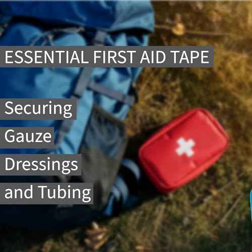 Vakly Paper Medical Tape with Dispenser 2"x10 Yards for Emergency First Aid [4 Rolls + Dispenser] Lightweight Breathable Microporous Adhesive Latex Free Hypoallergenic Bandage & Wound Dressing Tape