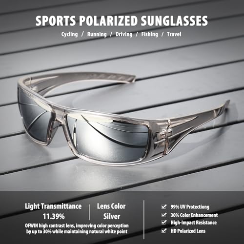 Polarized Sports Sunglasses for Men Women Unbreakable Frame Cycling Fishing Wrap Around Sunglasses UV400 Protection