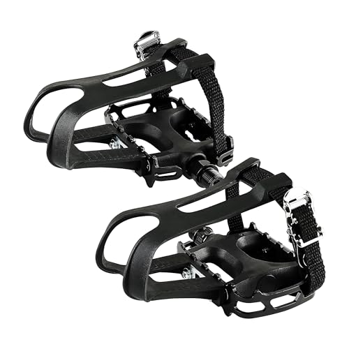 BV Bike Pedal - Universal Fit Bicycle Pedals with Toe Cage 9/16" Non-Slip Durable Lightweight
