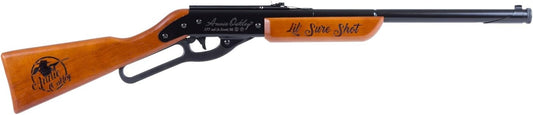 Annie Oakley Lil Sure Shot Lever-Action Spring Piston BB Rifle with Hardwood Custom Embossed Stock