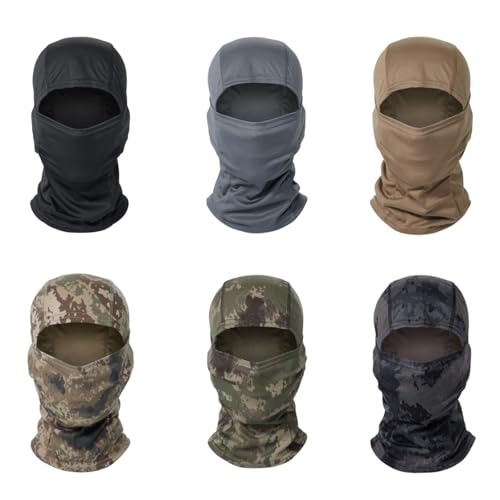 Balaclava Ski Mask for Men Women UV Protection Camo Face Cover - One Size, A16-6pc