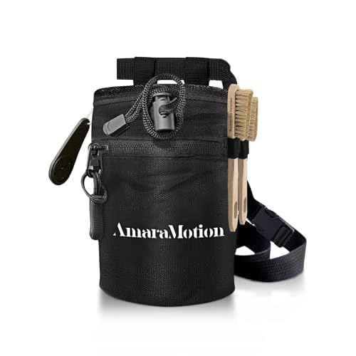Chalk Bag for Rock Climbing ? Rip-Stop Water-Resistant Nylon, Stiffened Rim Secure Drawstring Climbing Chalk Bag With 2 Zipper Pockets, 2 Brush Holders, Towel Loop & Bonus Carabiner - Bouldering & Gym