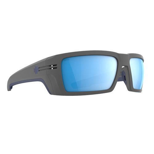 SPY+ - REBAR SE ANSI, Matte Gray, Happy Boost Polar Ice Blue Mirror, Medium-Large, Sunglasses, Unisex, Adult