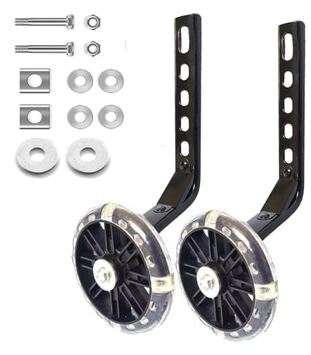 Black Bike Training Wheels for 12-20 Inch Single-Speed Kids' Bikes