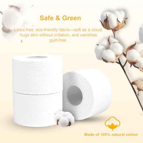 Athletic Tape,2 Pack White Cotton Elastic Sports Tape,Very Strong Easy Tear No Sticky Residue Tape for Ankle, Wrist, and Injury Taping,Suitable for Climbing, Basketball,Boxing£¨1.5in*10yd£©