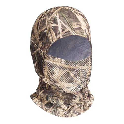 Medium-Large Camo Face Mask with Mesh Breathable Holes for Men and Women - Windproof UV Protection