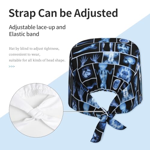 WILL BUDXEG Working Cap with Sweatband for Women Men, Adjustable Cleaning Working Hats, Nurse Surgical Caps(Tie Back)