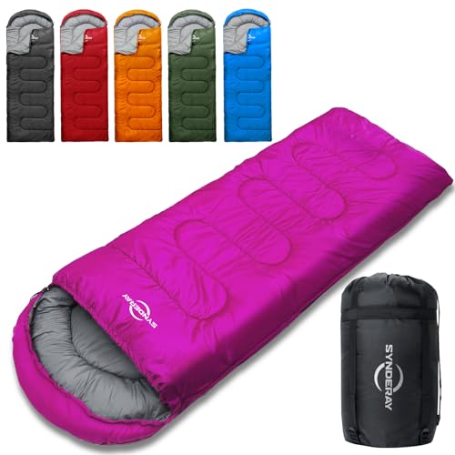 Sleeping Bags for Adults Cold Weather & Warm - Backpacking Camping Sleeping Bag for Kids 10-12, Girls, Boys - Lightweight Compact with Compression Sack for Outdoor & Indoor