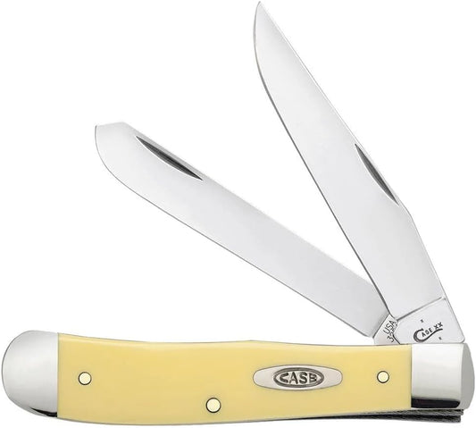 Case WR XX Trapper Folding Pocket Knife, Synthetic Handle with Carbon Steel Blades, 4 1/8 inches Closed