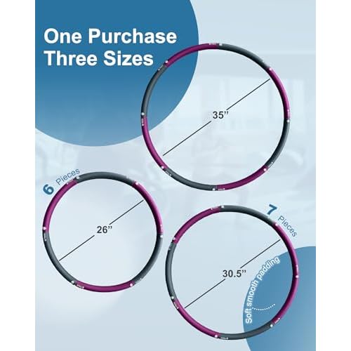 FEECCO Weighted Fitness Hoop, 8 Detachable Sections for Weight Loss