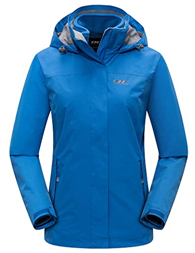 Diamond Candy Women's 3-in-1 Winter Jacket Waterproof Rain Coat with Hood & Fleece Lining