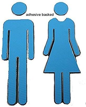 Modern Acrylic Bathroom Sign Decor Adhesive Foil Backed Men's and Women's Unisex (Bronze)