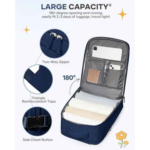 Travel Backpack Carry On Backpack Personal Item Travel Bag Mochila De Viaje Carry On Backpack For Airplanes Traveling Backpack For Women Gym Backpacks College Backpacks Sapphire Blue