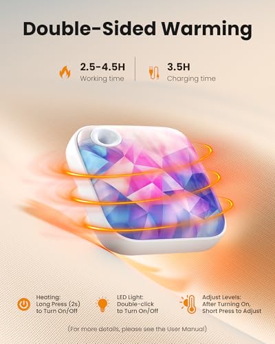 Gaiatop Rechargeable Hand Warmer with Light - Double-Sided Prism