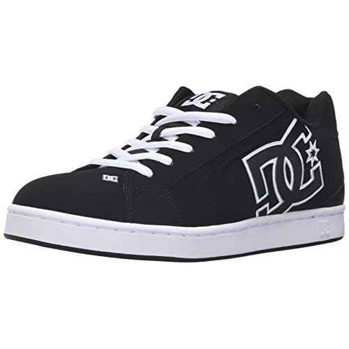 DC Men's Net Skate Casual Shoe Skateboarding, Black/Black/White, 8.5