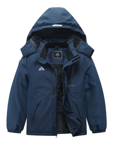 Kids' Ski Jacket Winter Coat for Boys & Girls - Navy, 6 Size