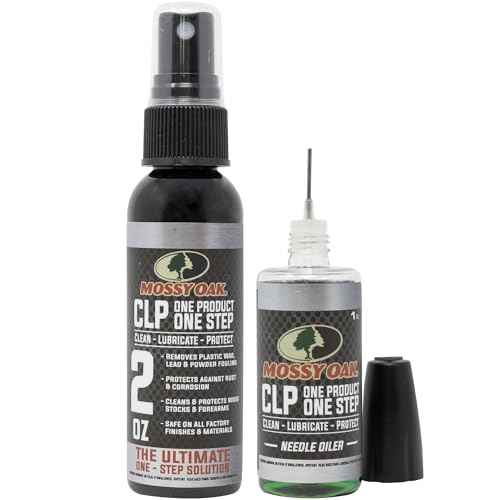 Mossy Oak Gun Oil - CLP Gun Lubricant - Premium Firearm Maintenance - Rust Preventative - 2 oz. Fine Mist Pump Sprayer & 1 oz. Needle Oiler
