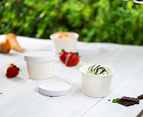 8 oz. Disposable Paper Food Containers with Vented Lids - Pack of 25