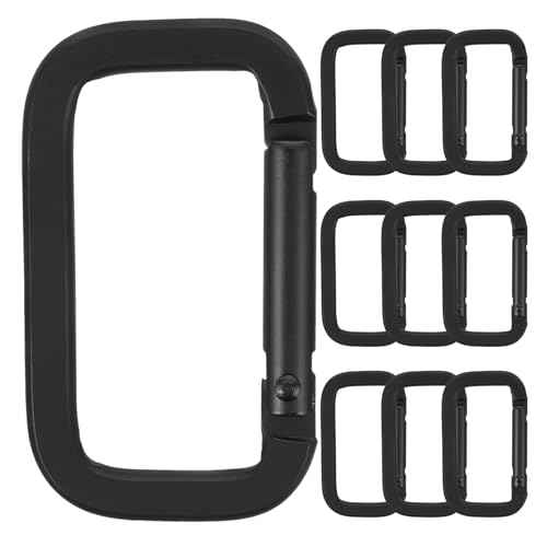 Sosoport 10pcs Carabiner Travel Keychain Metal Keychain Camping Carabiners Hiking Clasp Sturdy Buckle 2X1.2X0.3IN