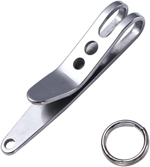 Htppzjr Siver Pocket Bag Suspension Clip Stainless Steel Bag Waist Belt Hanging Clip Mini Metal Key Buckles Portable Pocket Clips Outdoor Gadgets Strength Training Plate Storage Racks