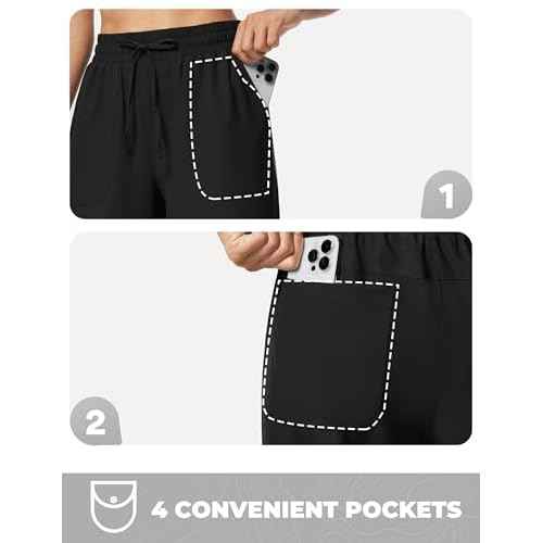 FitsT4 Sports Women's Wide Leg Hiking Capris Quick Dry Long Shorts UPF50+ Lightweight Water Resistant Cropped Pants