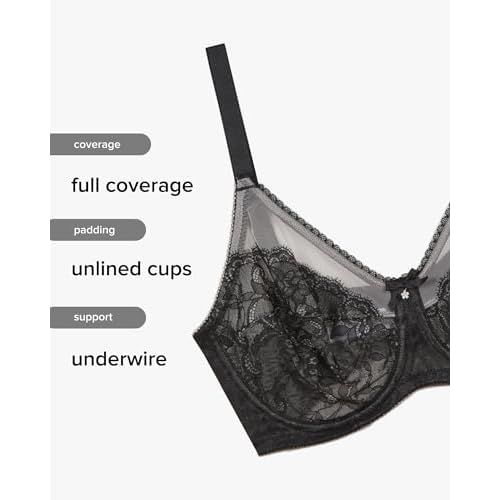 Wacoal Women's Retro Chic Unlined Mesh Full Coverage Underwire Bra, 855186