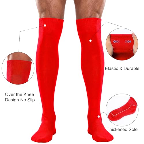 Youth & Adult Baseball Socks and Belt Combo Over the Knee Red Medium