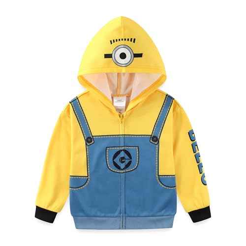Minions Boys Zip Up Hoodie for Toddler and Big Kids