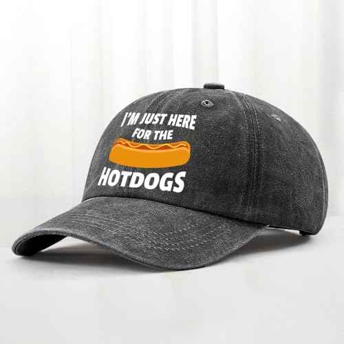 I'm JUST HERE for The Hotdogs Hats for Men Baseball Caps Trendy Washed Workout Hats Light Weight