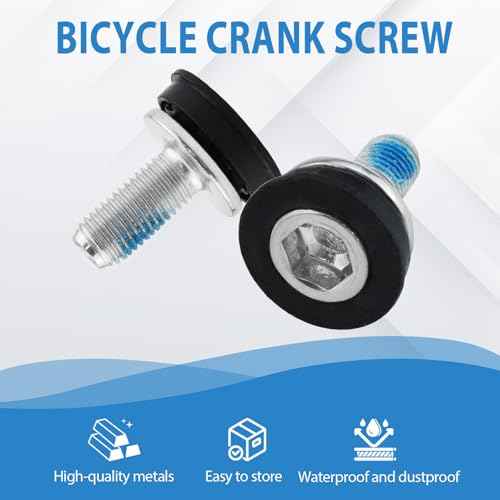 Bike Hex Crank Arm Fixing Bolts with Caps, 8mm Metal Bicycle Crank Allen Key Bolt Screws for Bicycle Square Cranksets and Bottom Brackets (4 Pcs)