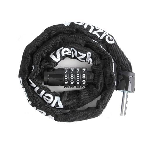 Venzio 4-Digit Combination Bike Chain Lock 4mm 3ft Anti-Theft Security