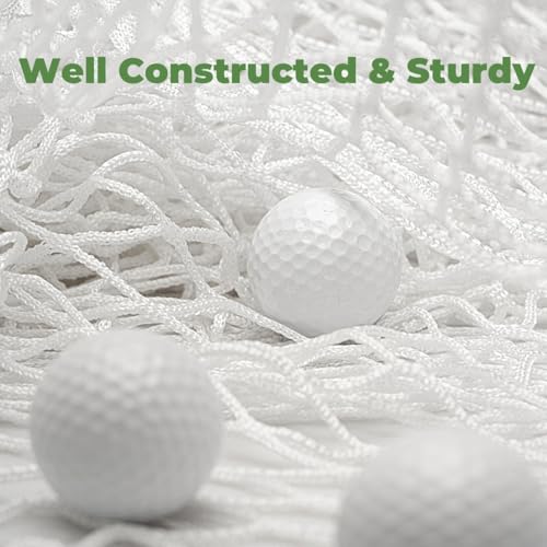 Heavy-Duty Golf Impact Net 10x10 White Mesh Reinforced for Indoor & Outdoor Practice - Morelux