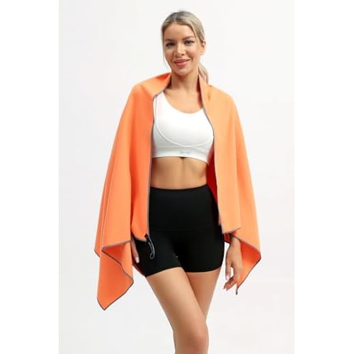 Eunzel Quick Dry Camping Towel, Microfiber Travel Towel 3 Size at 1 Pack,Fast Drying Towel Set for Camping, Beach, Gym, Sports, Yoga & Swimming Pool, Orange