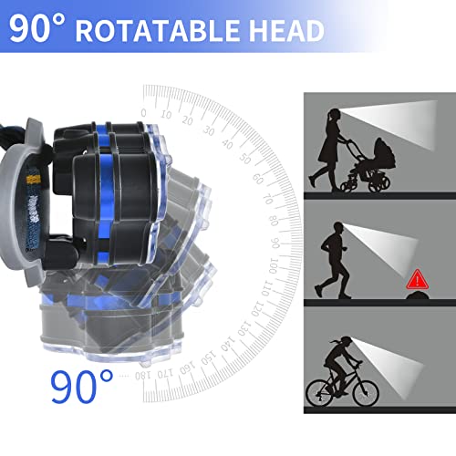 Rechargeable Headlamp 8 LED 18000 Lumens Waterproof Headlight with Red Lights - Yellow / 1