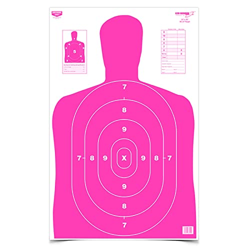 Birchwood Casey 23" x 35" Eze-Scorer BC-27 High-Contrast Silhouette Shoot-Up Brilliant White Paper Targets for Indoor and Outdoor Use, Color Options