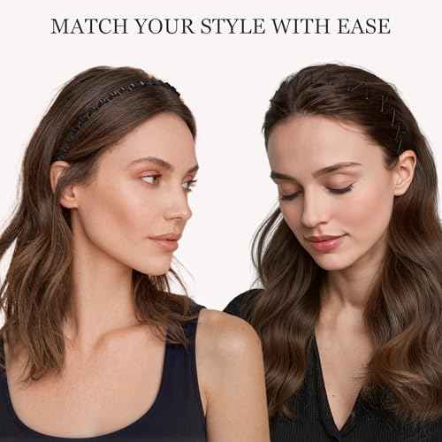 Sunolga Metal Zig Zag Headbands for Men Women, 8 Pack Black Wavy Spring Outdoor Sports Skincare Headbands Men's Hoop Clips Accessories