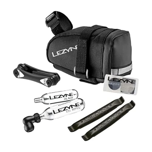 LEZYNE M-Caddy Bike Repair Kits with Medium Wedge-Shaped Saddle Bag for Long-Distance Riding | Choose Sport Kit or C02 Kit