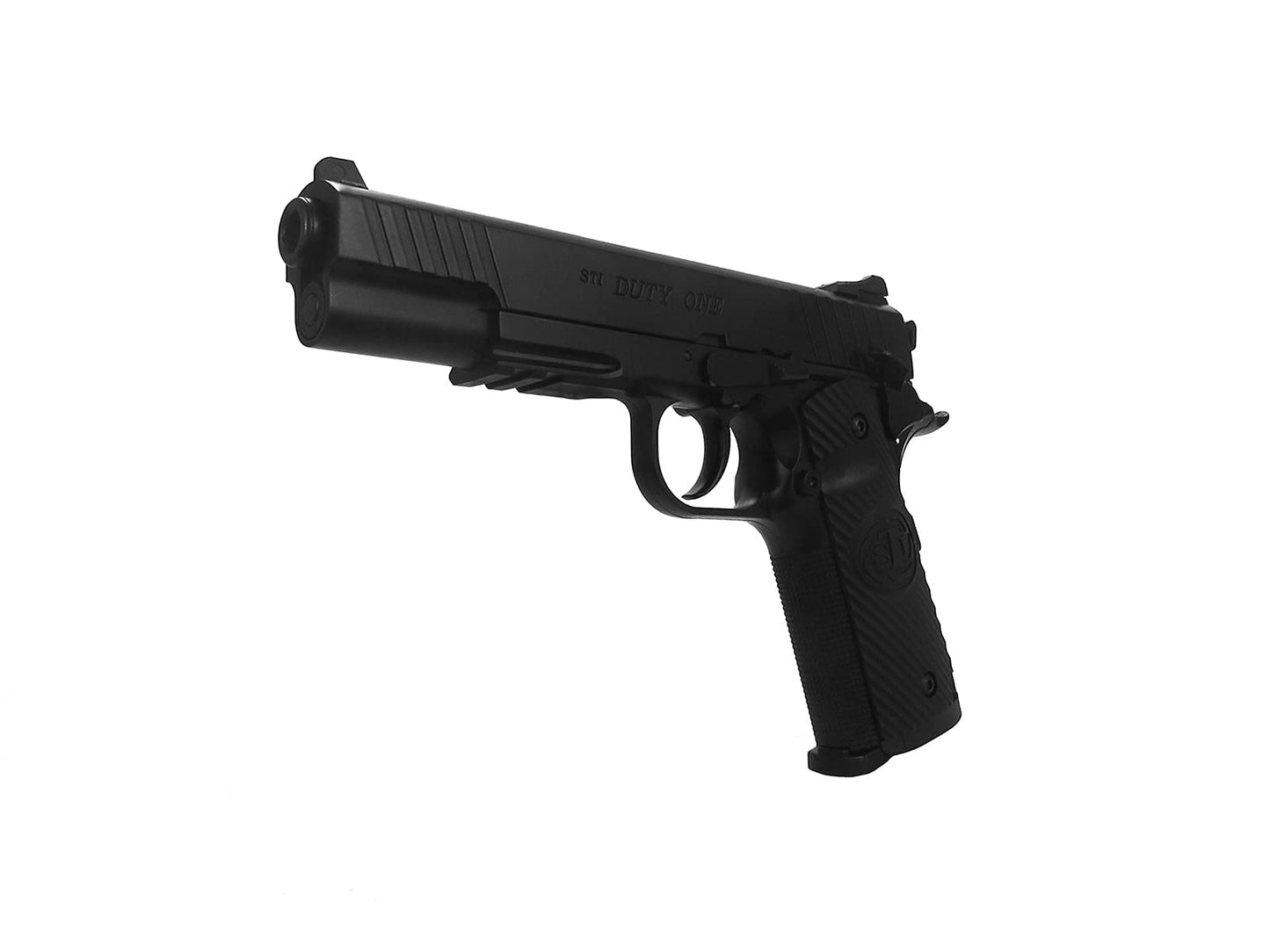 ASG STI Duty One 1911 CO2 Airgun, Full Metal, Non-Blowback, 4.5mm Steel BB, Black, Accessory Rail, Semi-Automatic