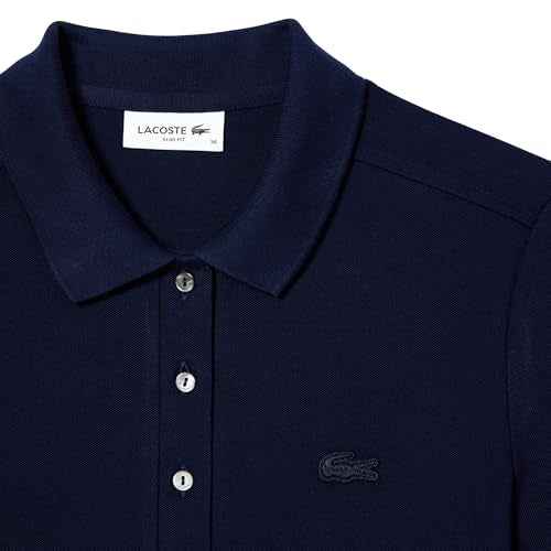Lacoste Women's Short Sleeve Slim Fit Stretch Pique Polo Shirt