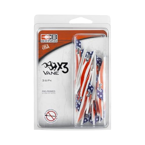 Bohning X3 Vane, 2.25", American Flag, 36pk