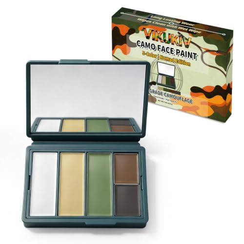 VIKUKIV 5-Color Nomad Edition All-Weather Camo Face Paint Kit for Hunting & Outdoor Camouflage