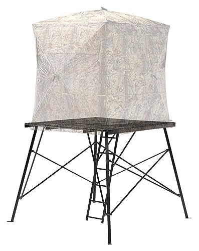 Muddy 65" L x 65" W x 5' H Ground Blind Platform - Durable Powder-Coated Steel Outdoor Hunting Trap Door Universal Platform, Ground Blind Not Included