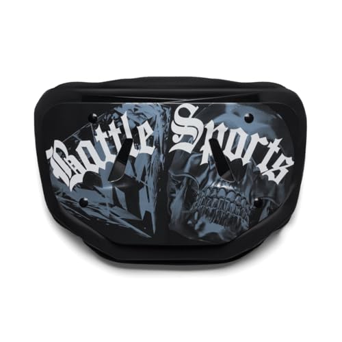 Battle Sports Kids & Adults Novelty Football Back Plate - Chrome Skulls Variation