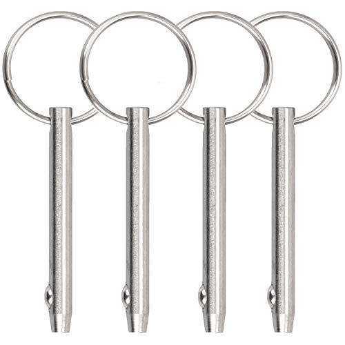 Stainless Steel Quick Release Pins for Marine Bimini Top 4 Pack - 0.25 Inch Diameter